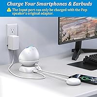 Vista 3 de PlusAcc Soporte para Pop con puertos de carga USB-C y USB-A, estación base de soporte de mesa para cargar teléfonos celulares y auriculares, base