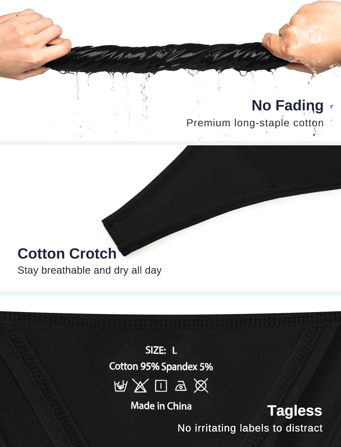 Cotton G-String Thongs for Women Underwear Breathable Stretch Low Rise Panties T-back Sexy Ladies 8 Pack - Image 6