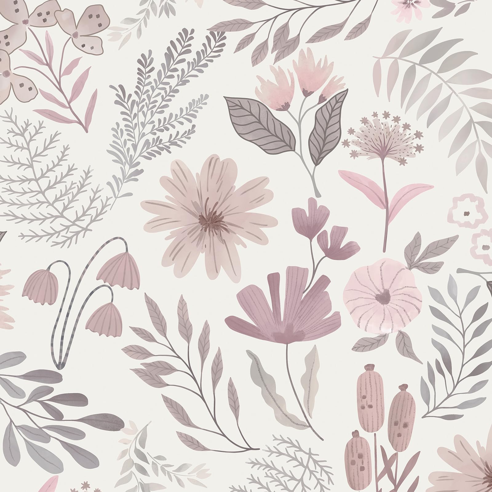 Timeet Peel and Stick Wallpaper 44CMx20M Pink Floral Self Adhesive Wallpaper Waterproof Vinyl Wrap Sticky Back Thicken Contact Paper for Bedroom Living Room Wall Cabinet Shelf Removable