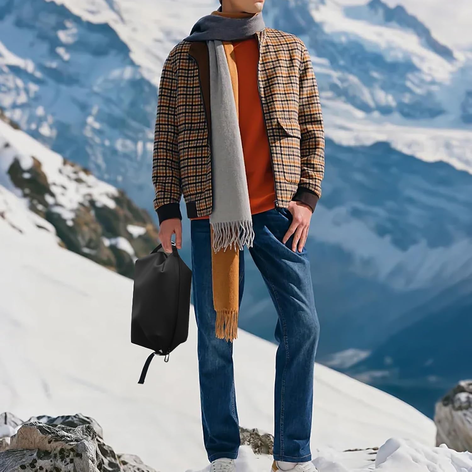 Vomgomfom 3L 6.5 Inch Silicone Toiletry Bag, Waterproof Leakproof Travel Cosmetic Organizer, Adjustable G-Buckle Compression Dopp Kit, Foldable Makeup Bag for Women & Men, Black - Image 7