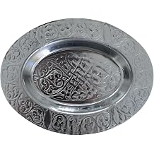 Paslanmaz  elik Oval Tepsi   304 Kalite Krom, Dekoratif ve Servis Ama l  K k Tepsi 18 cm