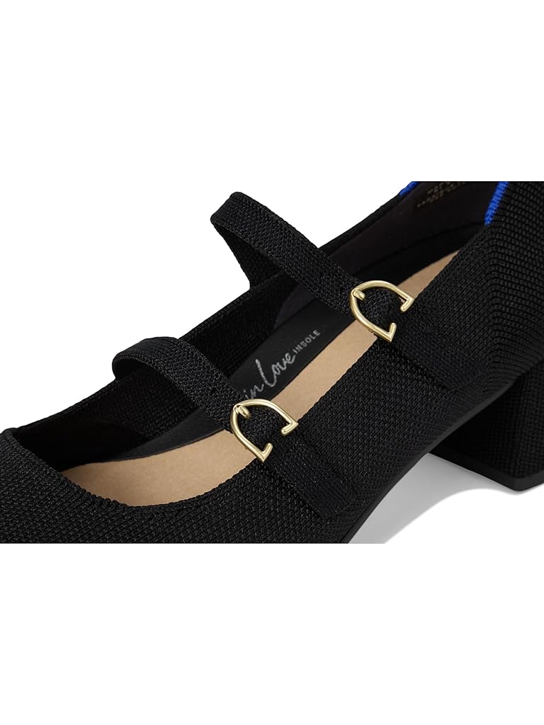 Black Rothy's The Double Buckle Mary Jane Heel