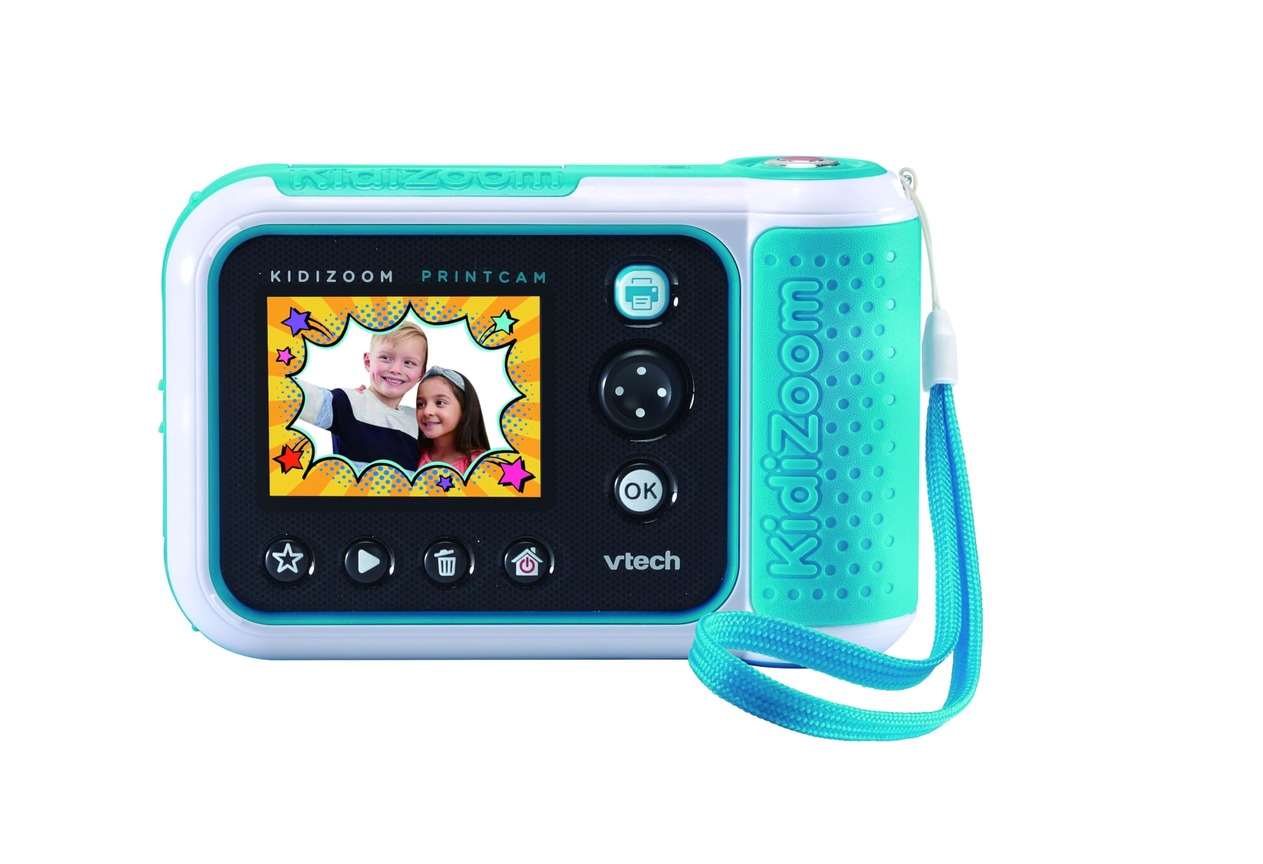 VTech Kidizoom Printcam, kamera dla dzieci z 40 efektami specjalnymi, natychmiastowa kamera dla dzieci, karta termiczna w zestawie, 5 MP, język włoski, baterie w zestawie, 5-12 lat