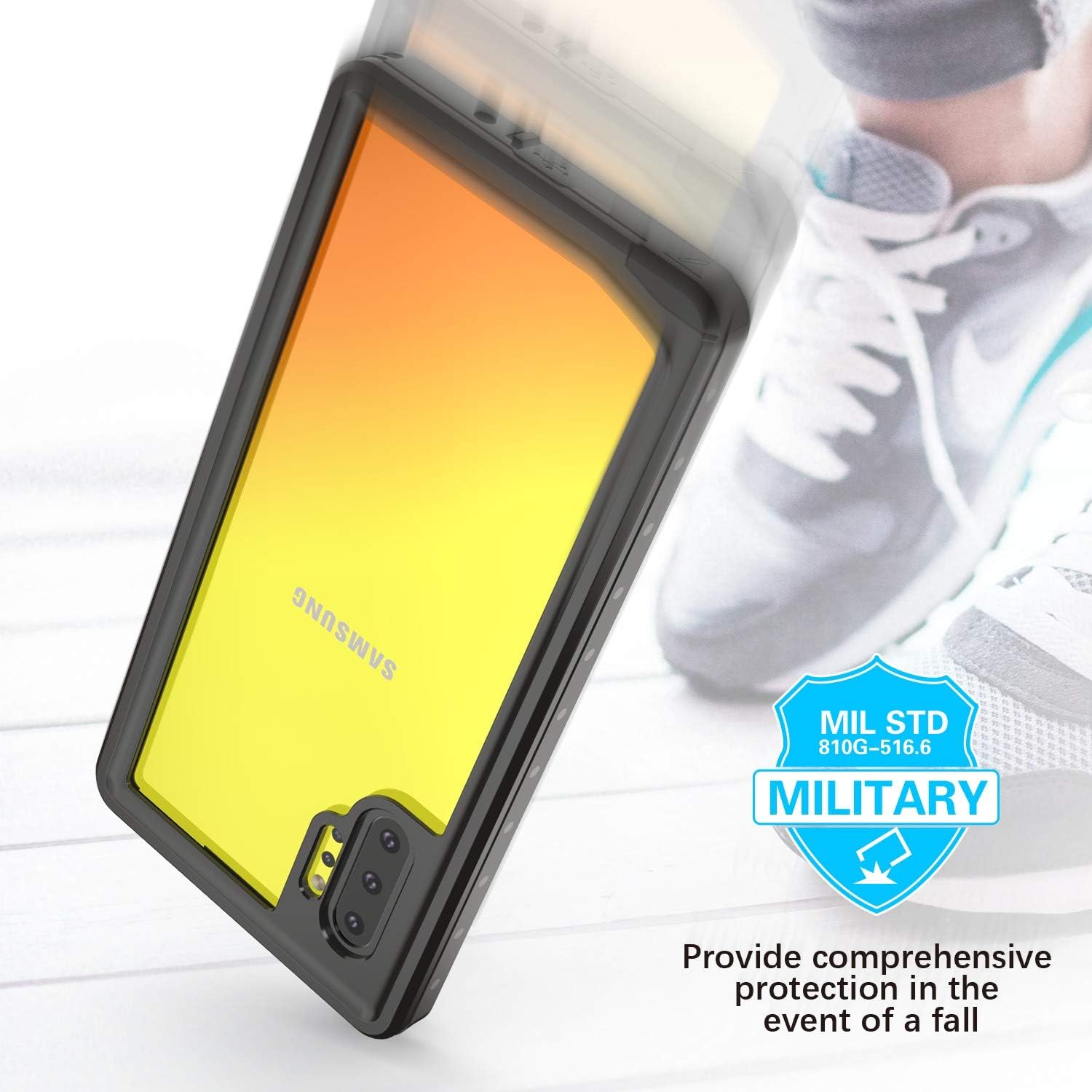 SPIDERCASE Galaxy Note 10+ Plus/5G Case, Built-in Screen Protector, Fingerprint Unlock with Film, Full Body Heavy Duty Protection, Shockproof Rugged Cover for Samsung Galaxy Note 10+ Plus/Pro/5G 2019