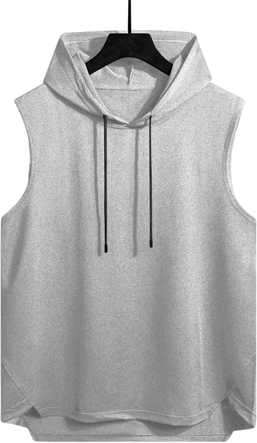 Mens Sleeveless Hoodies, Casual Solid Sporty Muscle Tank Tops | Regular Fit, Sleeveless Hooded, Everyday Pullover Tank, Smooth Woven Finish, Jogging Exercise Shirts
