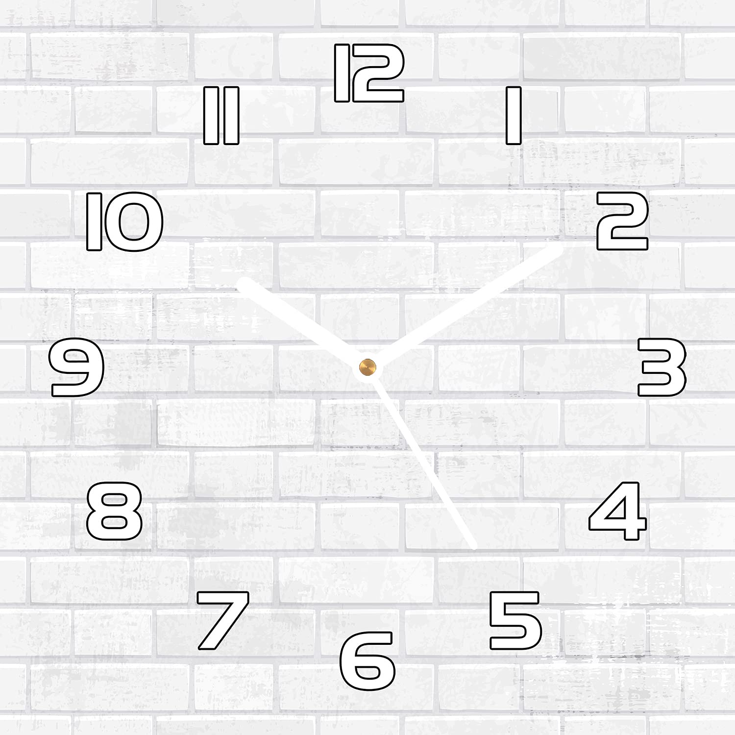 Horloge murale cuisine et salon moderne en verre effet brique naturelle 30x30