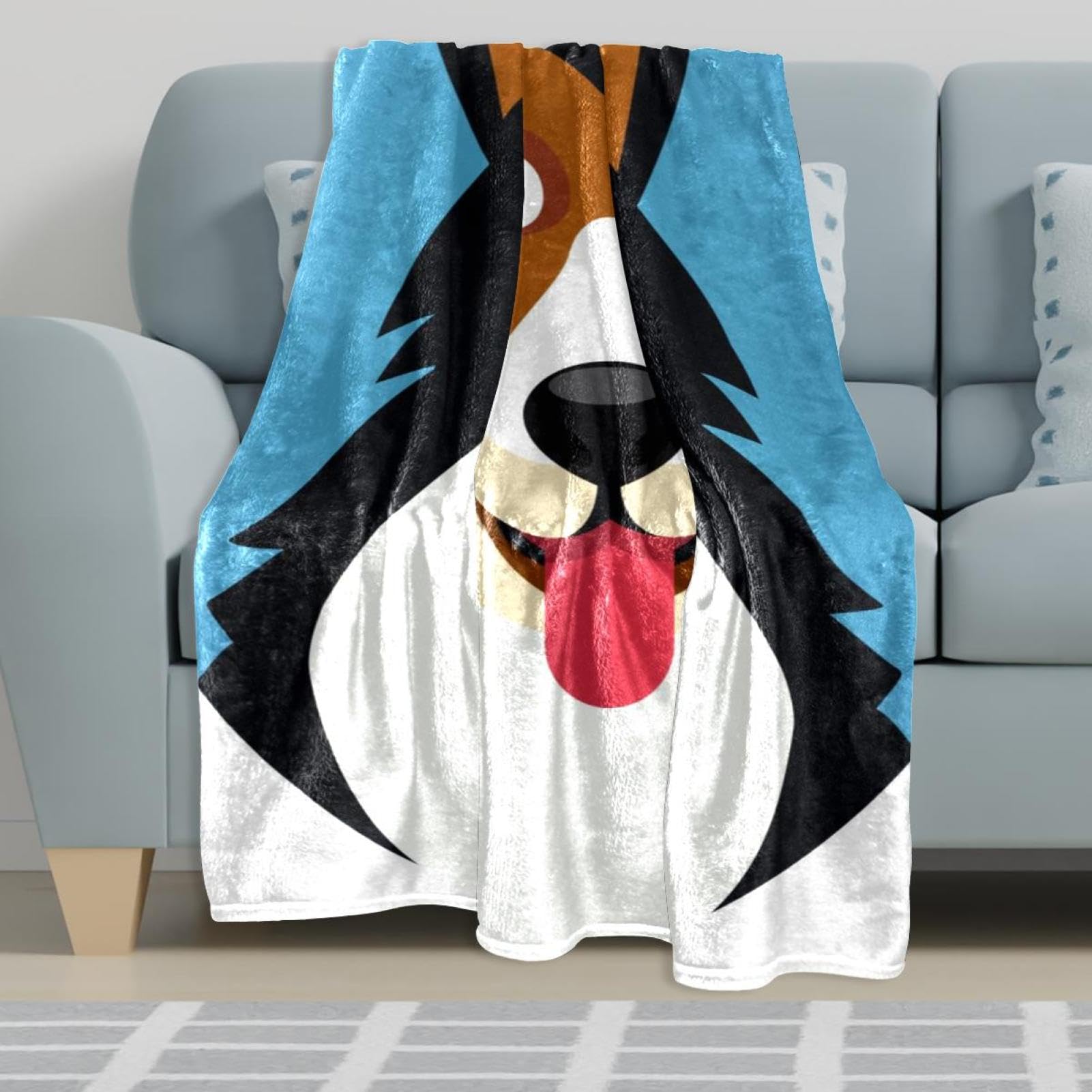Couverture Polaire Chien Animal Couverture Plaid Chaude Douce pour Lits Canapés Chaises Divans 150×200cm
