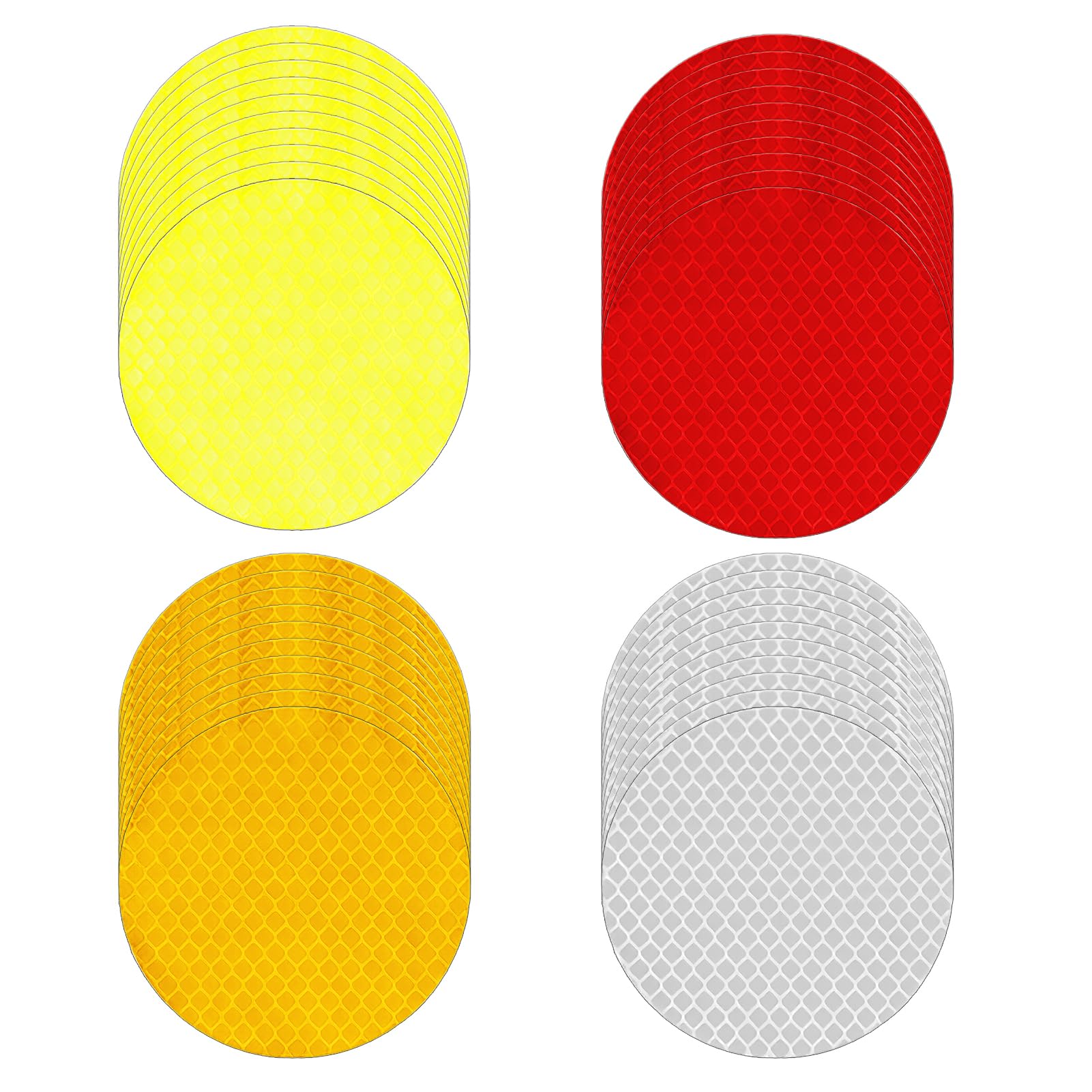 40 Adesivi Riflettenti Rotondi Per Bici, Auto E Caschi - Aumenta La Visibilit&agrave; Notturna E La Sicurezza