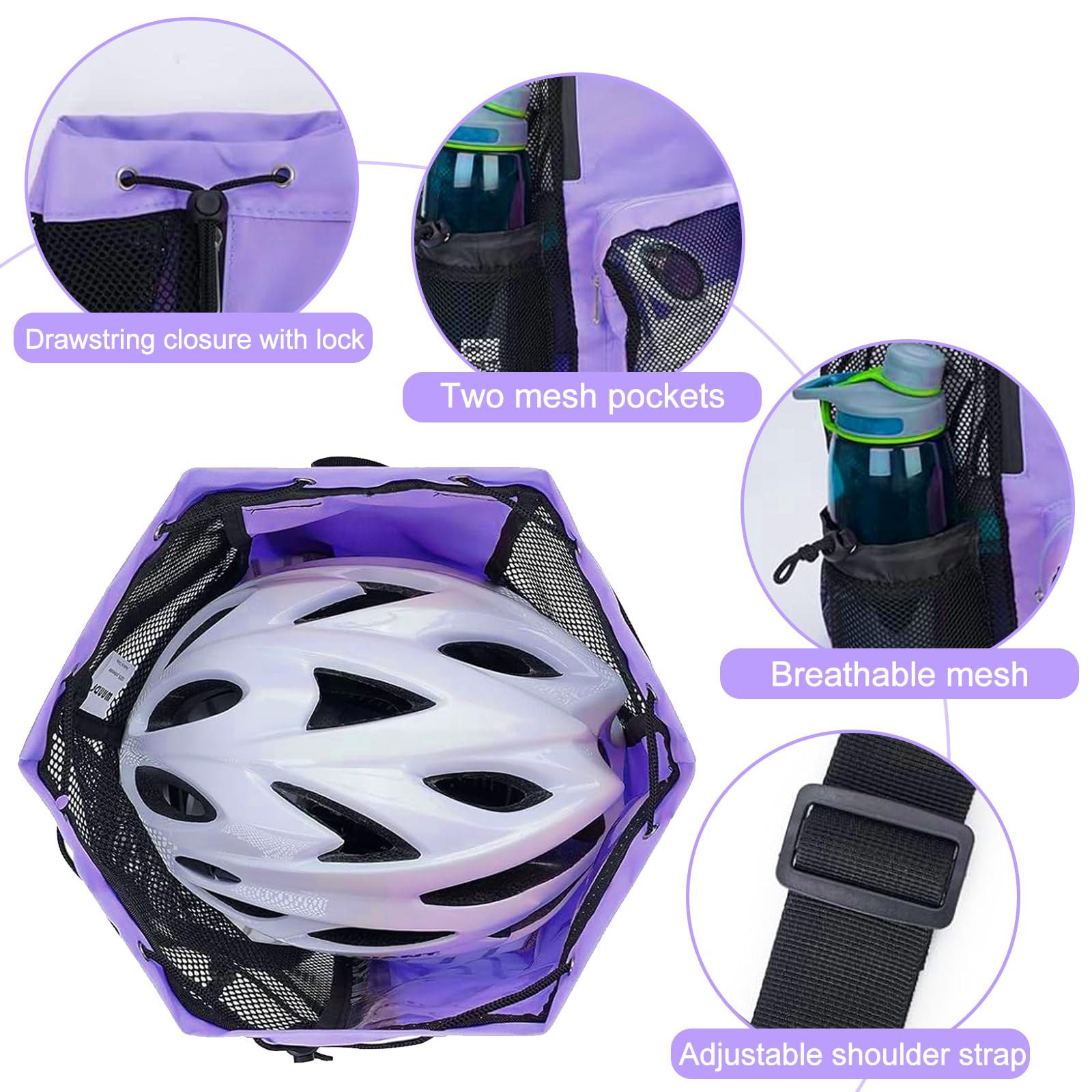 JSTHHTT Mochilas de Cuerdas, Bolsas de Cuerdas Mujer Hombre Mochila, Bolsa de Malla con Cordón en Seco-Húmedo, Natacion Cuerdas Bolsa Piscina Malla para Natación Gimnasio Playa Deporte - 3