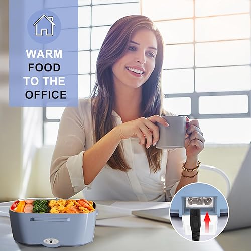 Miniatura 5 de Fiambrera eléctrica calentador de alimentos  Calentador de alimentos portátil a prueba de fugas para adultos para cochehogarcamión con recipiente de