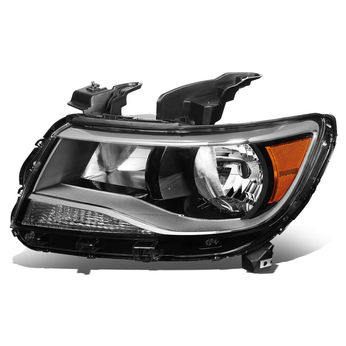Auto Dynasty Headlight Assembly Compatible with 2015-2020 Chevy Colorado, Factory Style Headlamp Replacement, Driver Left Side, Black Housing Amber