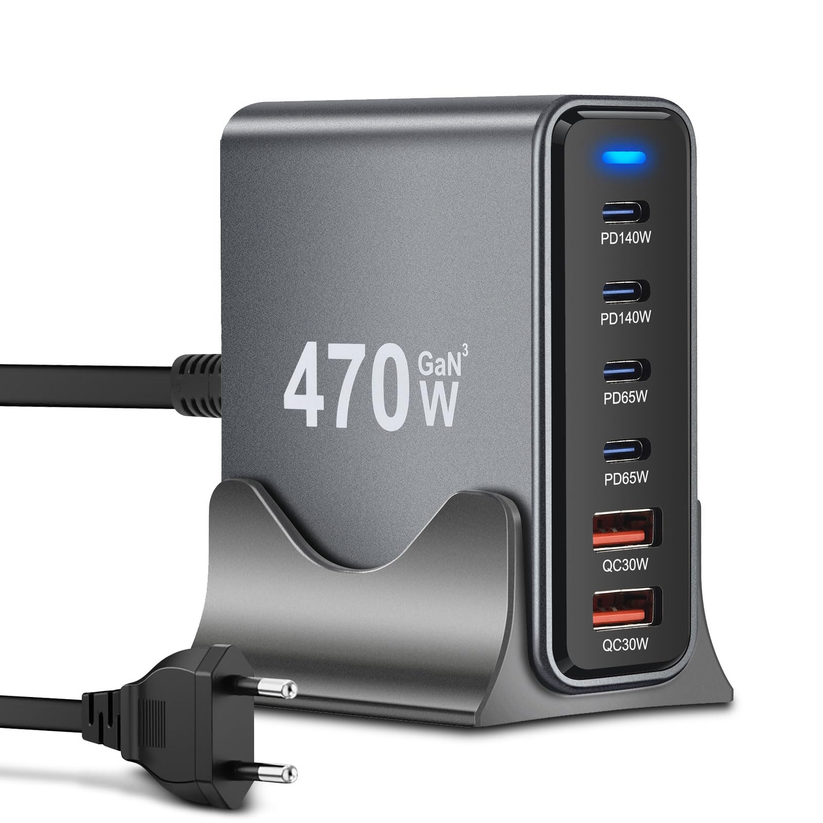 Cargador USB C 470W ARCELI GaN III, tecnología avanzada de carga múltiple 8