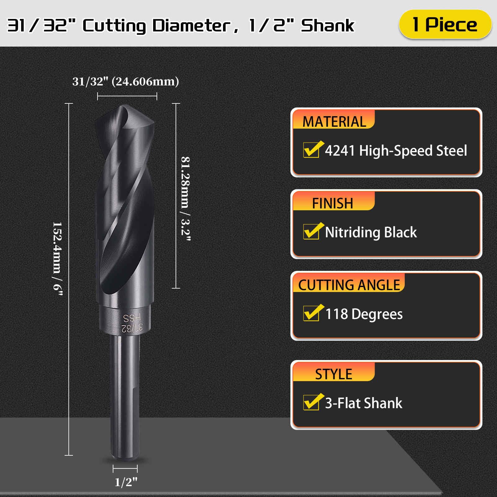 CoCud Drill Bit, 31/32" Cutting Diameter (24.606mm) - Image 2