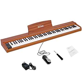 Amazon | IKTMI 電子ピアノ 88鍵盤 ペダル付き 木製 電子 ピアノ