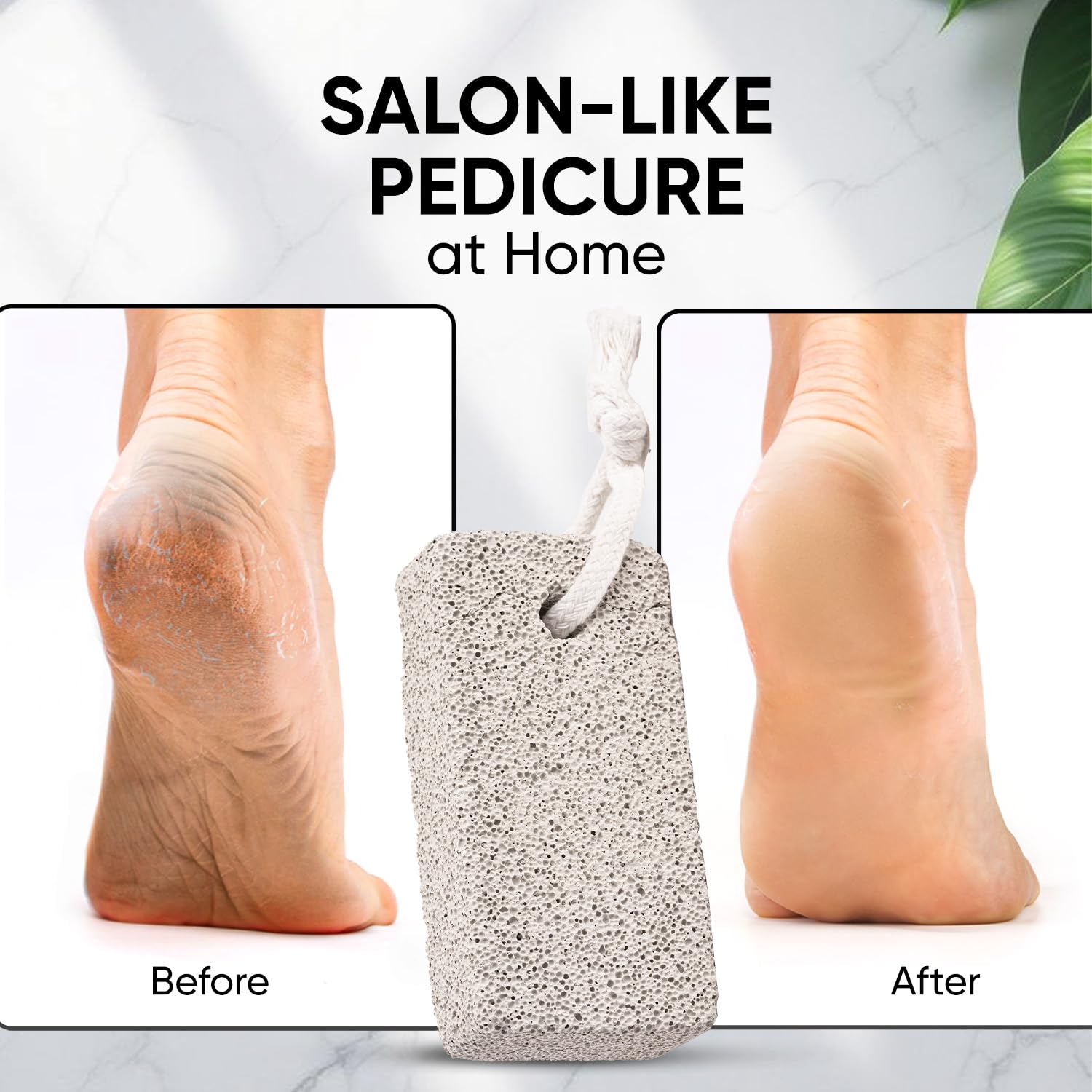 VEGA Rectangle Pumice Stone for Feet | Foot Scrubber for Dead Skin, Callus & Cracked Heels Removal | Pedicure Stone for Men & Women | Smooth & Soft Feet | Reusable Foot Care Tool | White (PD-10) 1