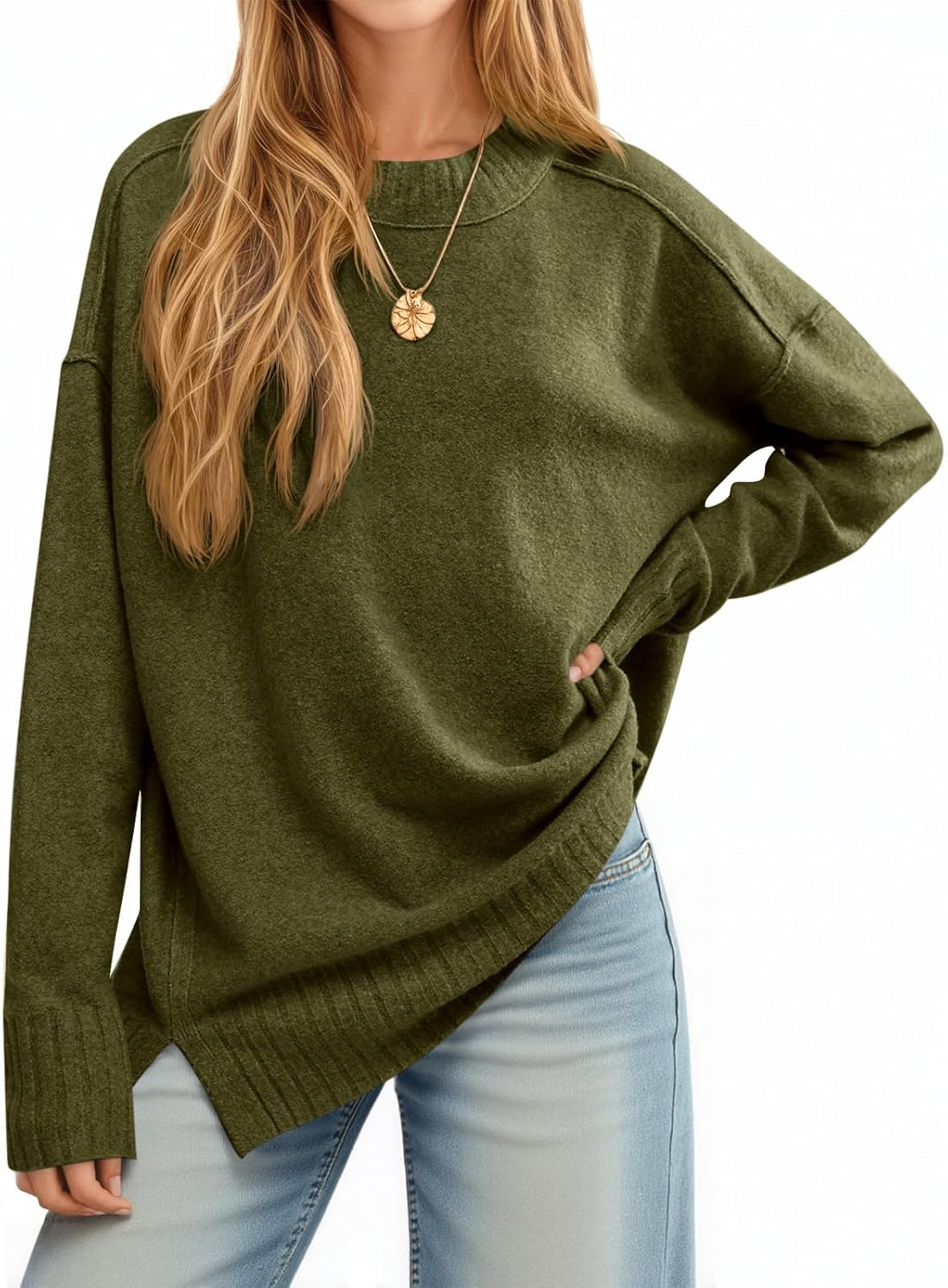 Cicy Bell Womens Oversized Sweaters Casual Long Sleeve Knit Pullover Tops Crewneck Trendy Slouchy Fall Tunic Tops