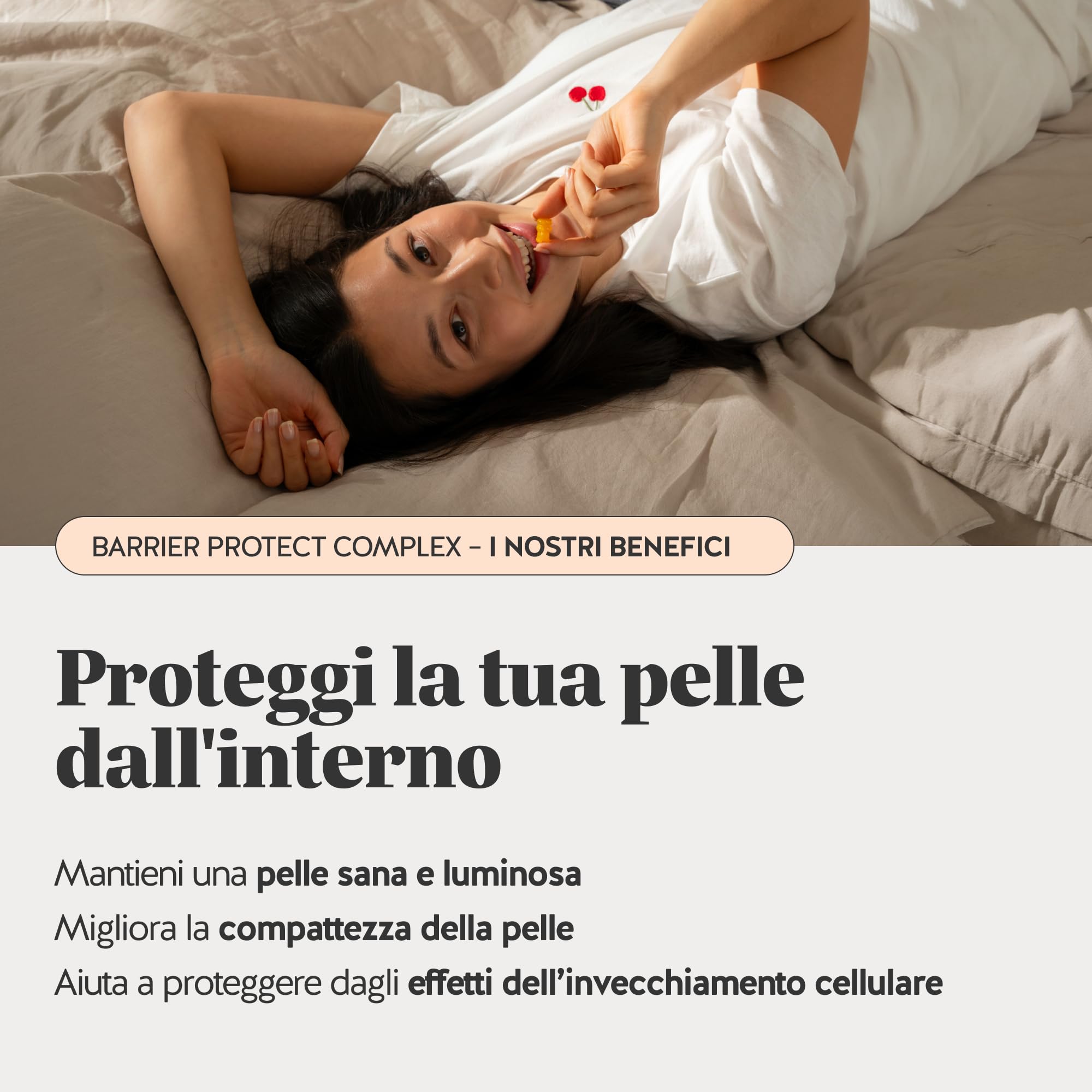 Bears with Benefits - Gommose Acido Ialuronico - Cura de la Pelle -90 pezzi | Skin in the Game - Acido Ialuronico, Zinco, Vitamine C & E, Olio di Cartamo - Cura da 3 mesi - Senza Zuccheri, Vegano