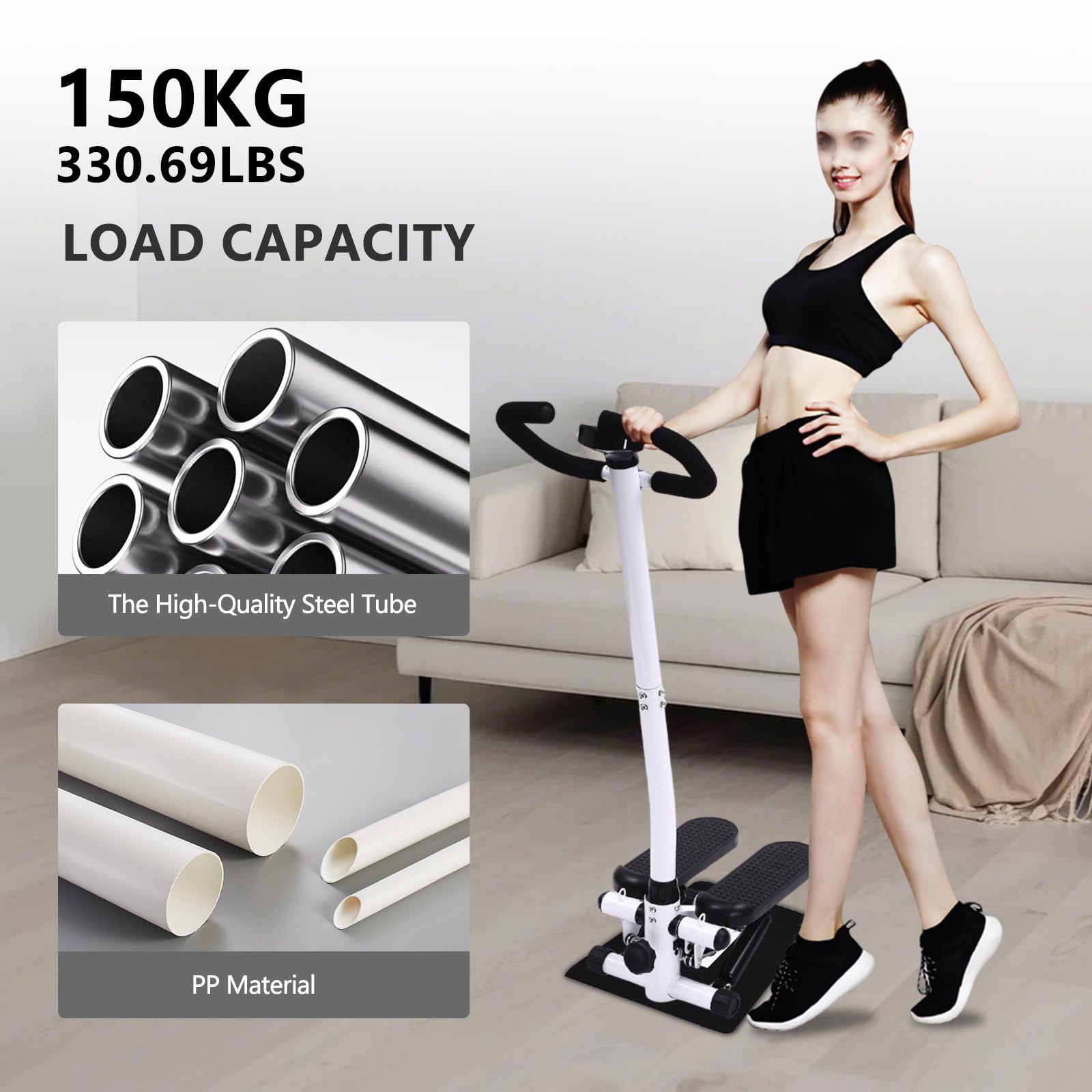 Steppe Fitness Antideslizante Altura Ajustable 150 kg Ejercicio Máquina de Pesaje con Asa y Baños de Resistencia Equipo de Fitness para Aparatos Deportivos Casas Para Adelgazar Moldes