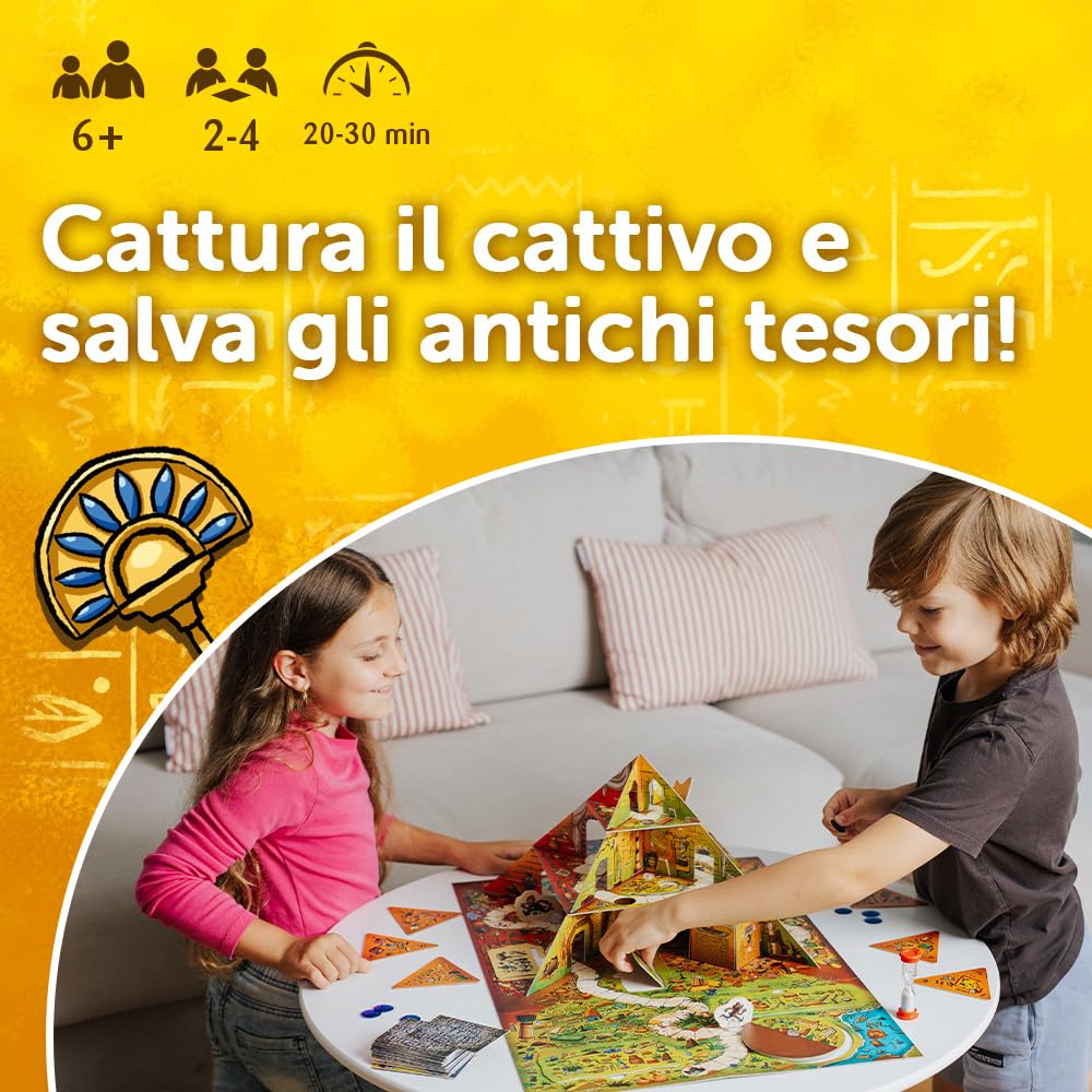 Trefl - Spy Guy Piramide - Gioco Collaborativo di Osservazione, Tabellone 3D con Parti Mobili, Gioco da tavolo per famiglie Adulti e bambini a partire da 6 anni