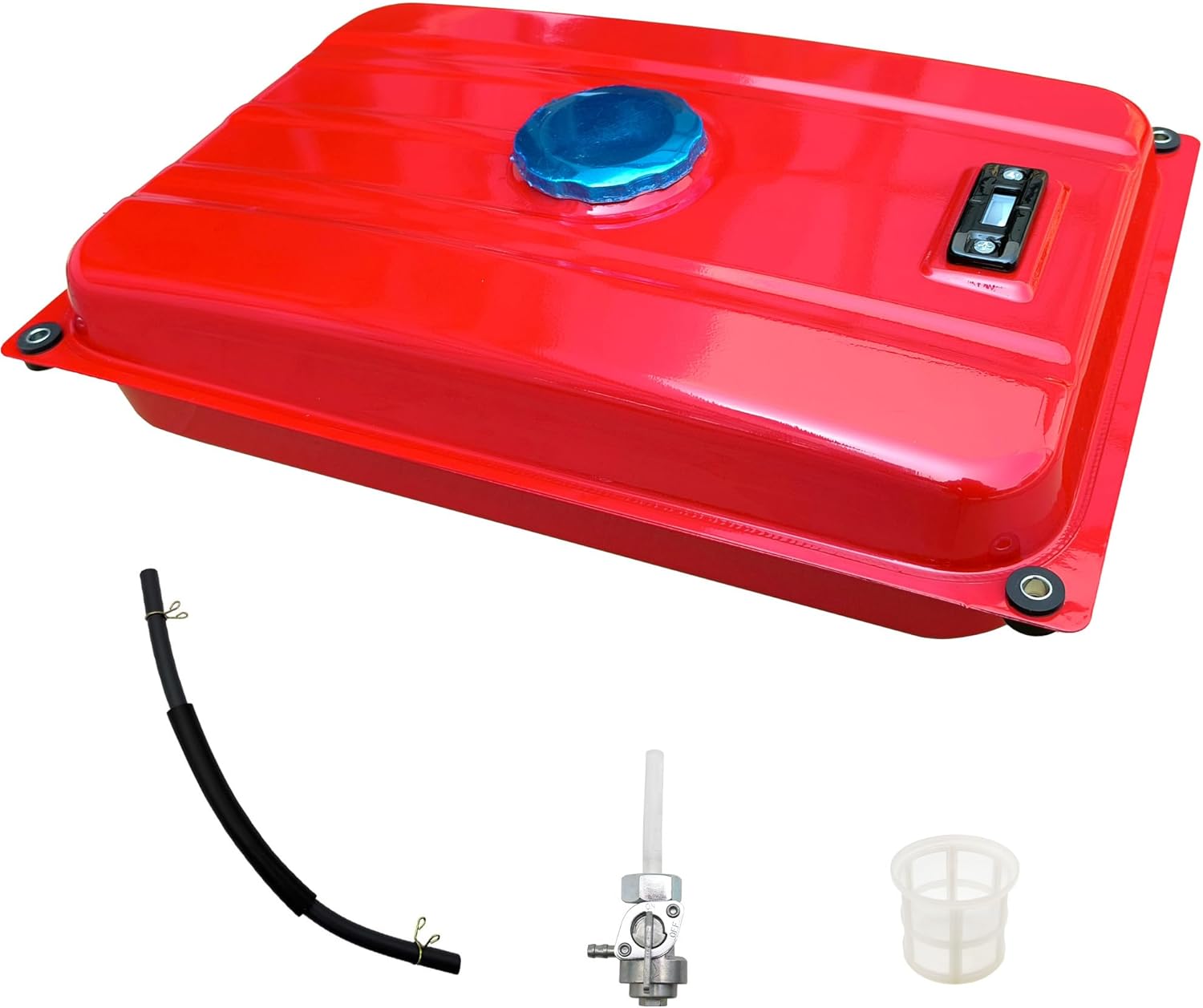 13.5"x20" Universal Generator Gas Fuel Tank Assembly for Honda & Clone EB3500 EB3800 EB4000 EM3500 EM3800 EM4000 Predator 3200 4375 196cc 212cc 224cc Red 5 Gal