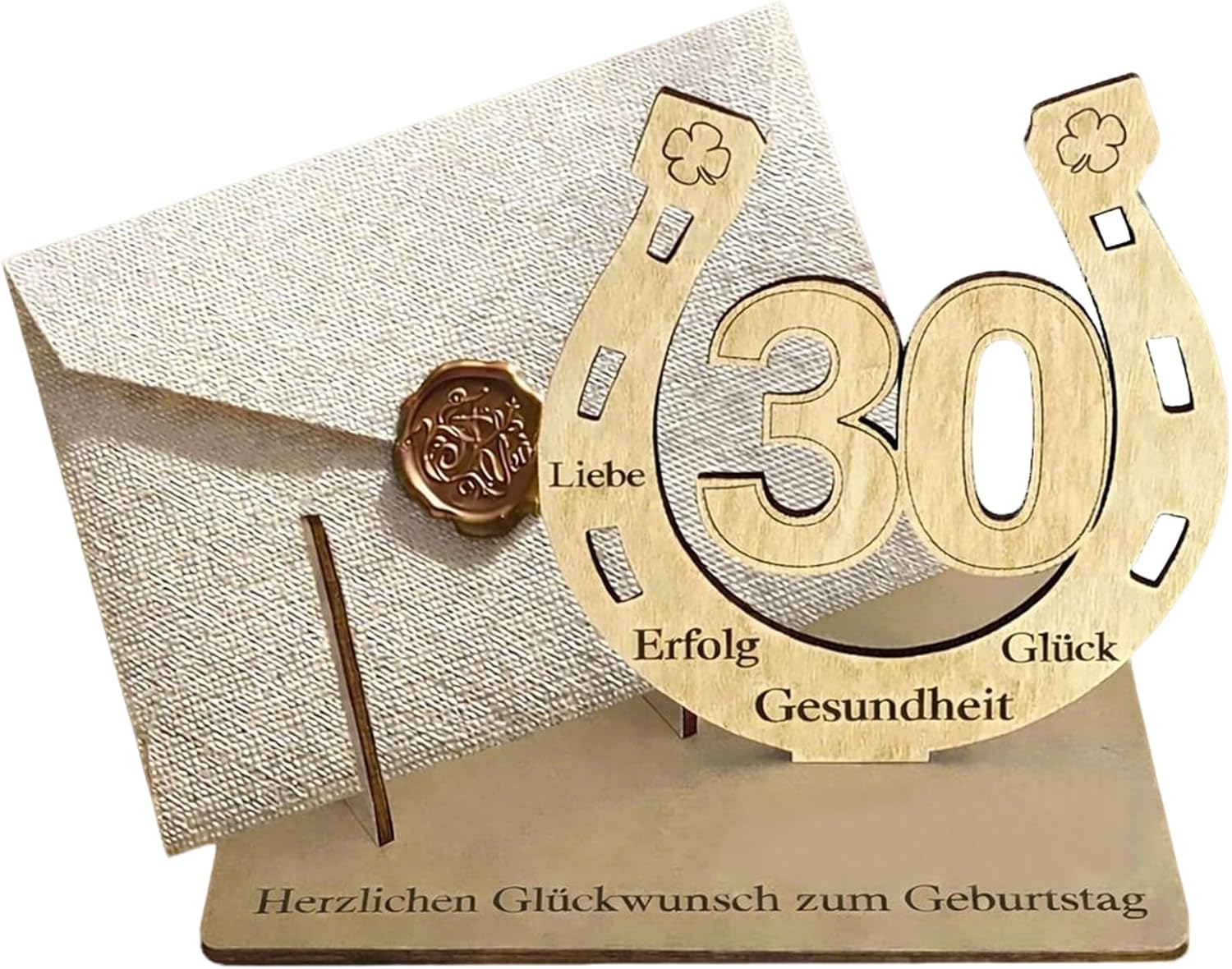 Geldgeschenke 30 Geburtstag Holz Hufeisen, Aufsteller mit Umschlag für Geschenk 30 Geburtstag Mann & Frau, Gästebuch Deko 30 Geburtstag Frau, kreative Geschenke 30 Geburtstag Frau