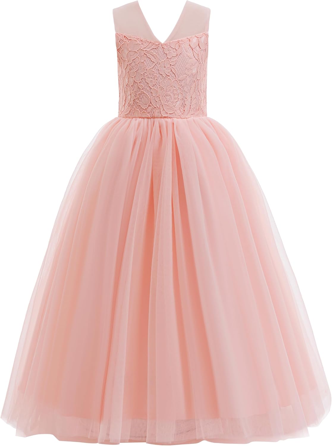 Glamulice Girls Flower Girl Dress Tulle Lace Wedding Party Bridesmaid Birthday Pageant Formal Dresses