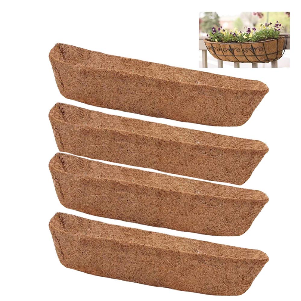 Frillybutts 24 Inch Coconut Liners for Planters,Horse Trough Coco Liners for Window Box/Hanging Trough Planter