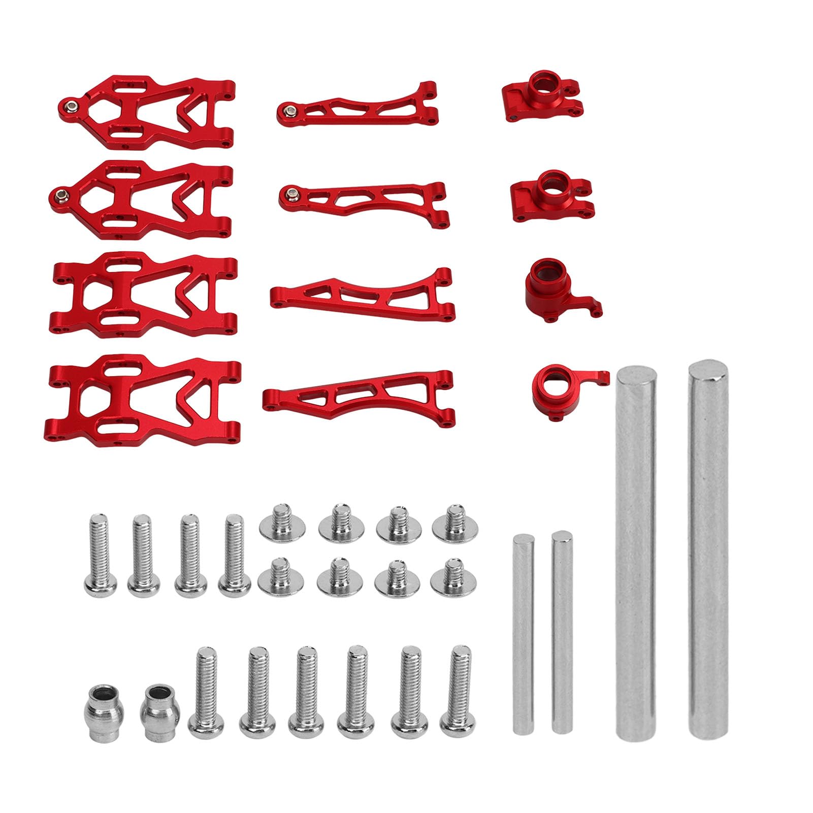 RC Upgrade Spare Parts,Include Aluminum Alloy RC Upper Lower Suspension Arms Swing Arm Kit for SCY16101PRO 16102 1/16 Remote Control Car (Red)