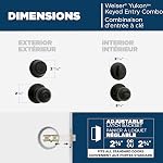 Weiser Yukon Paquet de combo à bouton d'entrée et à cylindre simple, avec SmartKey SécuritéTM en noir mat