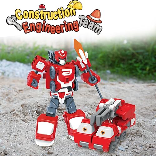 Miniatura 2 de GAGINAN Vehículo de construcción de grúa que se transforma en robot juguete, transformador de vehículo de ingeniero, figuras de robot de deformación