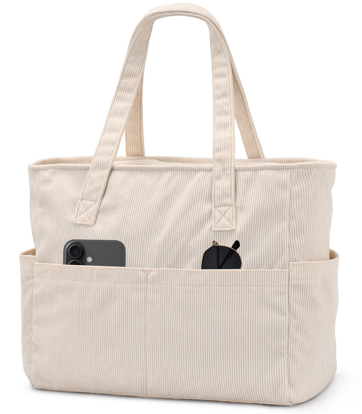 oscaurt Strandtasche Groß, 9 Taschen Strandtasche XXL Familie mit Reißverschluss, Shopper Tasche Damen Tote Bag Wasserdichte Reisetasche Badetasche Schwimmtasche