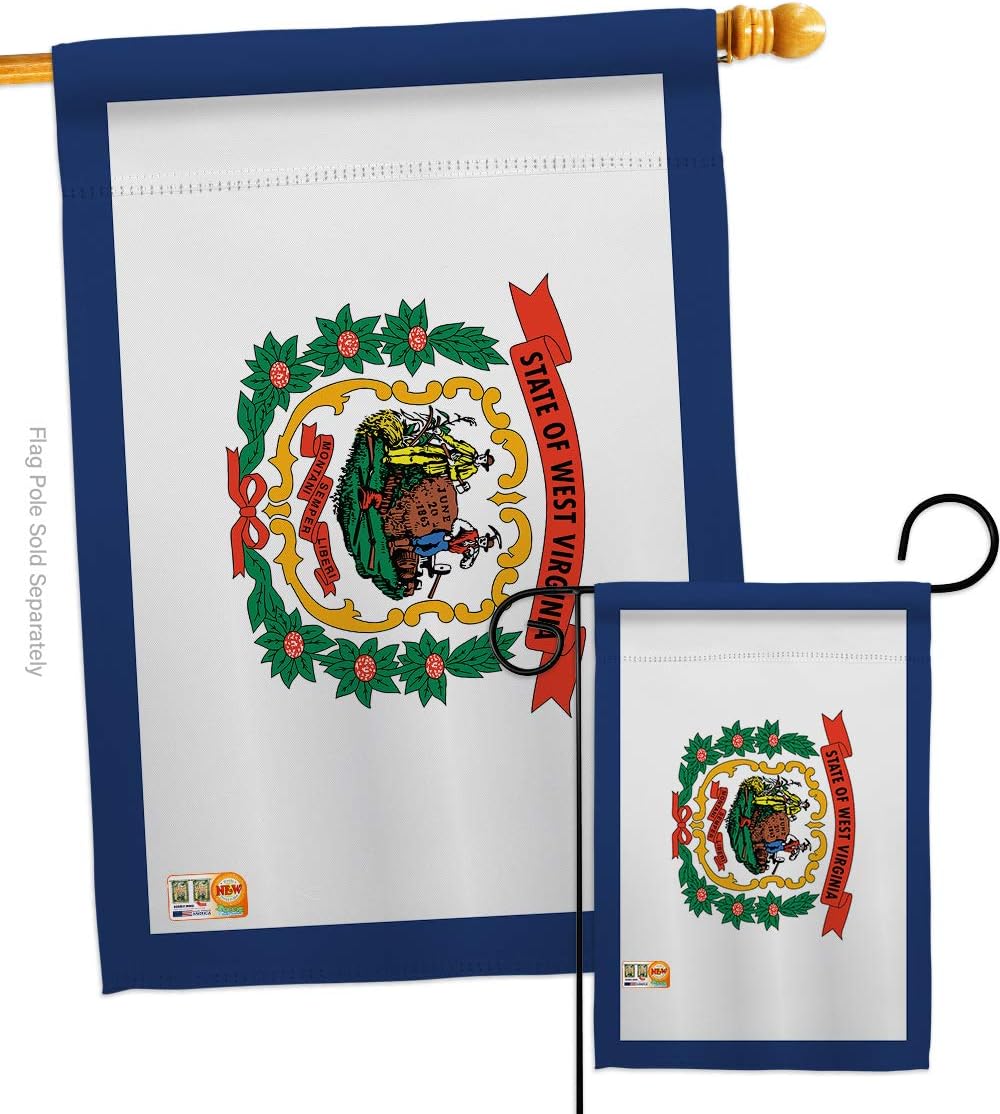 West Virginia Garden House Flags Set Americana States USA American Territories Republic Country Particular Area Small Decorative Gift Yard Banner Double-Sided Made In 28 X 40