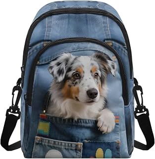 Jeans Pocket Animal Small Crossbody Bags for Women Novely Print Cell Phone Purse Wallet with Card Slots for Travel