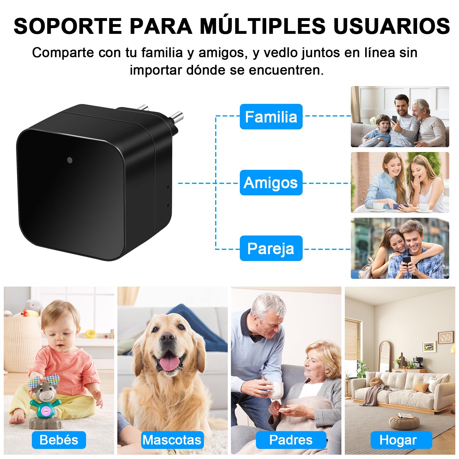 LXMIMI Cámara Oculta WiFi 5G, Cámara Espía con Cargador USB, Mini Cámara Espía Oculta HD 1080P con Detección de Movimiento y Grabación en Bucle para Visualización Remota Mediante Aplicación