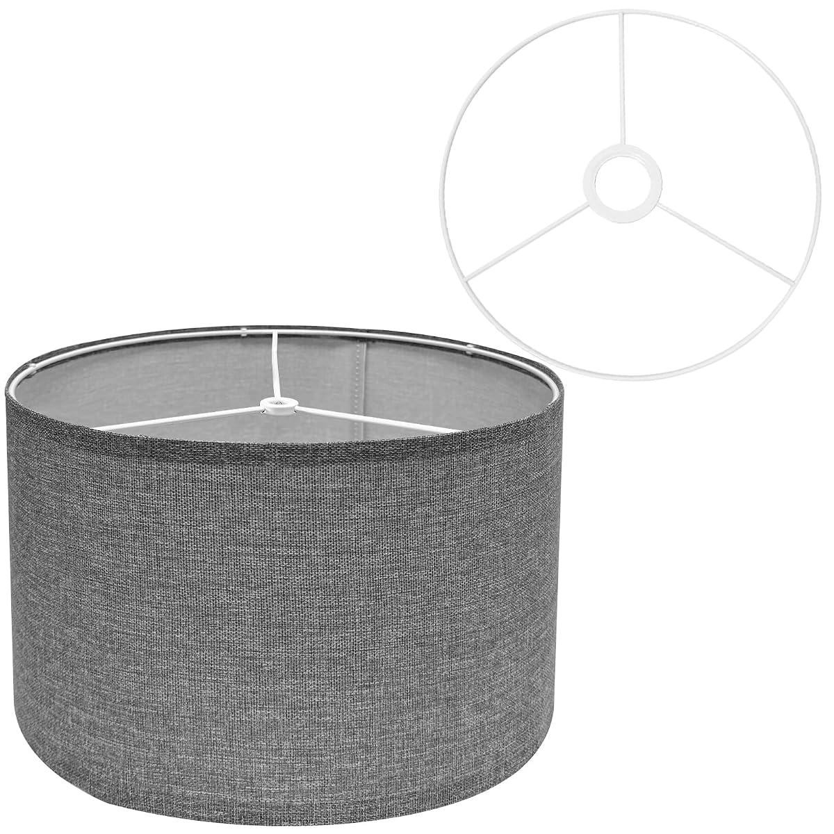 Drum Lamp Shades for Table Lamps 12 Top x 12 Bottom x 8 High Linen Lampshade