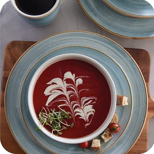 Miniatura 6 de Juego de vajilla Corona de 16 piezas de loza  Natural  Set de Vajilla 4 puestos  16 piezas  Ceramica Alegra, Beige Caoba, Blossom, Caoba Azul,