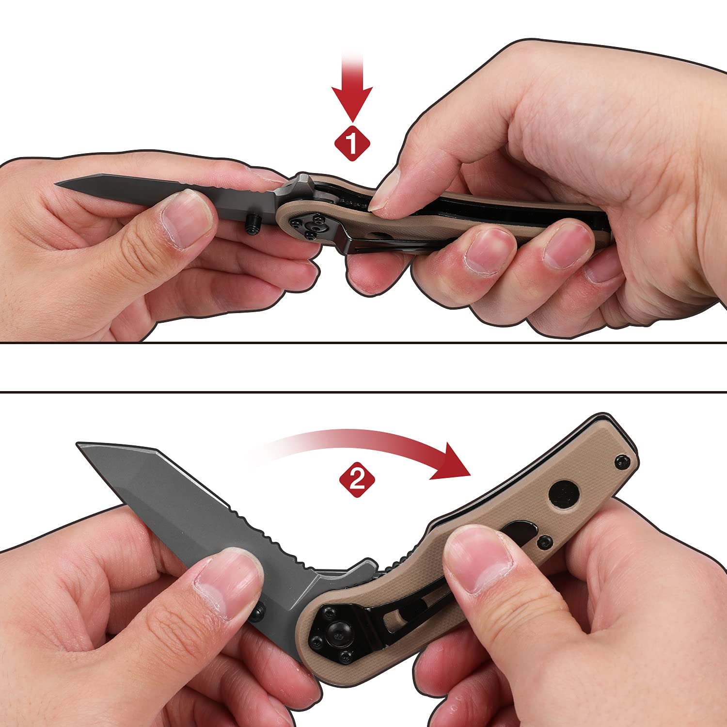 Mossy Oak 15inch Survival Bowie Knife & Folding Pocket Knife, Fixed