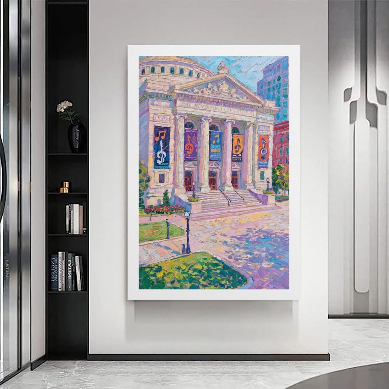 TSIDDKA Cincinnati Music Hall Architettura Classica Quadrato Soggiorno Letto Camera Decorazione Estetica Moderna Poster Art Poster Poster Regalo per Amici Cornice 60 x 90 cm