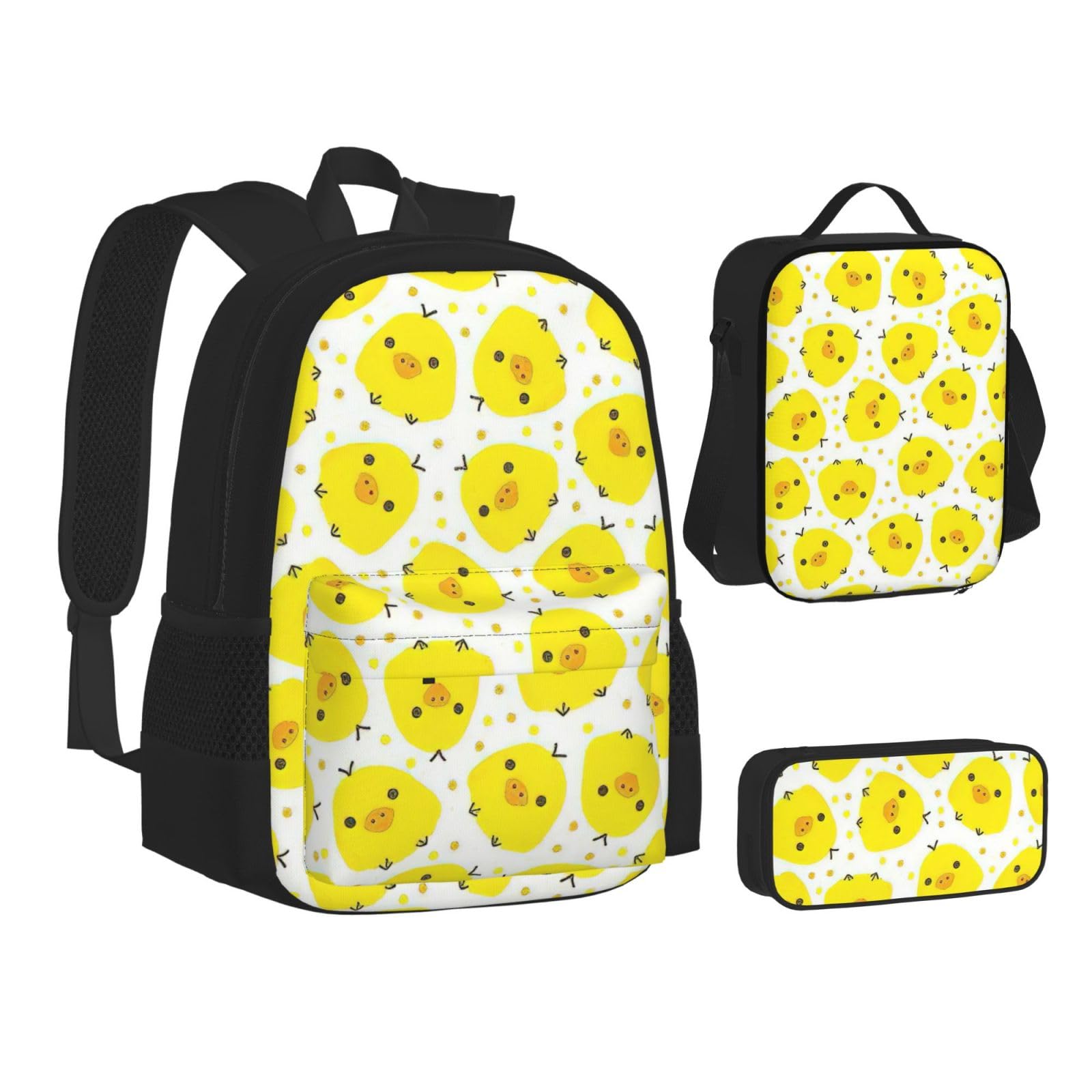 Zaino, borsa portapranzo, astuccio, set da 3 pezzi, per lavoro e