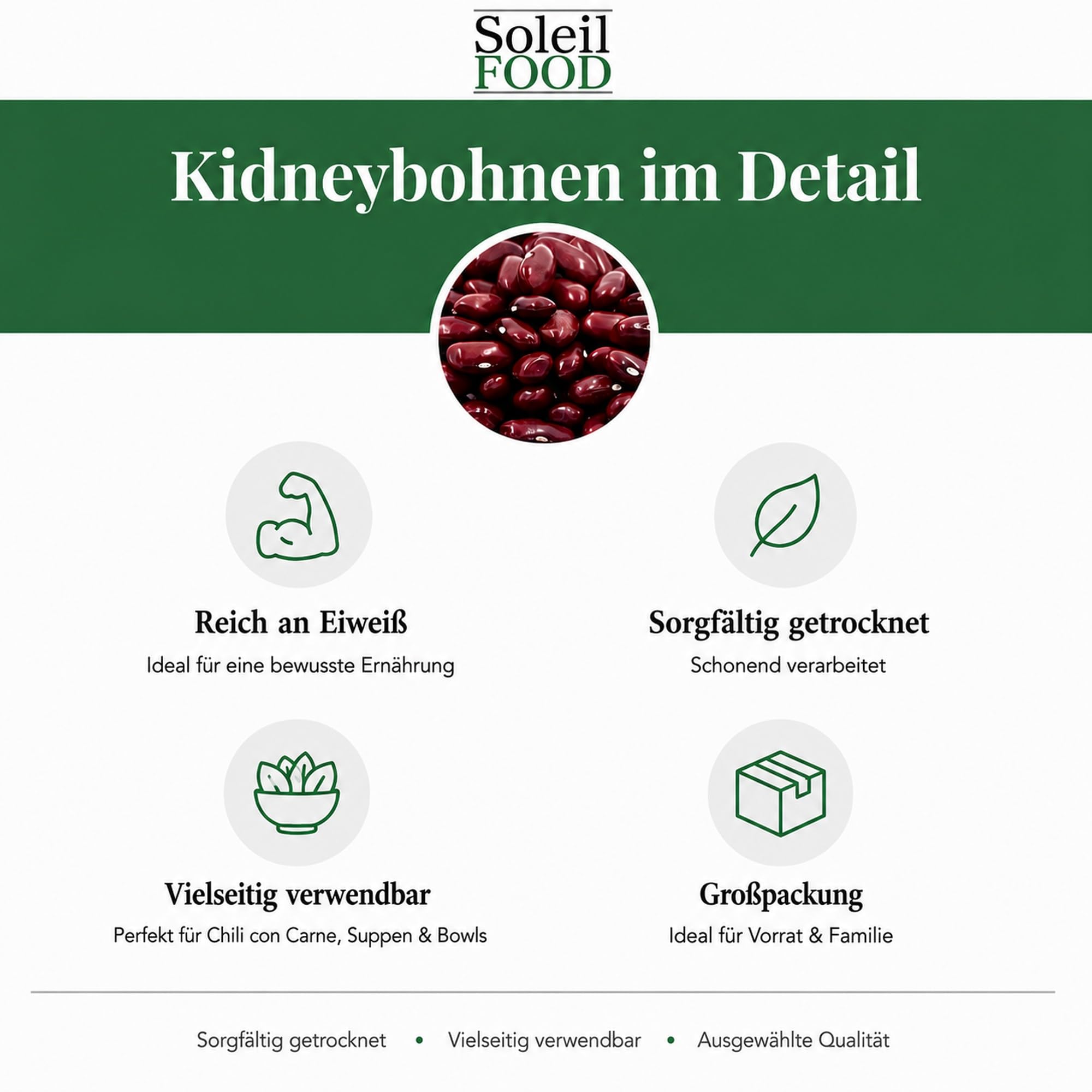 25 kg Kidneybohnen Kidney Bohnen getrocknet rote Bohnen Hülsenfrüchte Fasulye GMO frei feinste Qualität Soleilfood