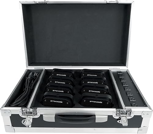 Miniatura 9 de Rockville Mini RF1 V2 Paquete de carga 8) Batería negra PAR Luces + Estuche+RF Remotos