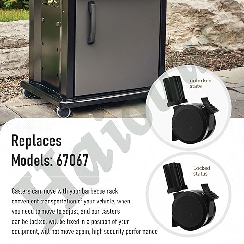 Miniatura 3 de Paquete de 4 ruedas de bloqueo 70360 con inserto compatible con Weber Spirit Series 2009-2012, parrillas de gas Summit Series 2007-2019 y Genesis