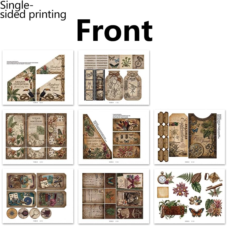 XINPOCUT Autumn Diary Folio Junk Journal Kit,Folio Booklet Craft Kit, Junk Journal Kit, Scrapbooking Supplies, Journaling Decor, Mini Folio Writer Folder Project, Arts & Crafts Gifts
