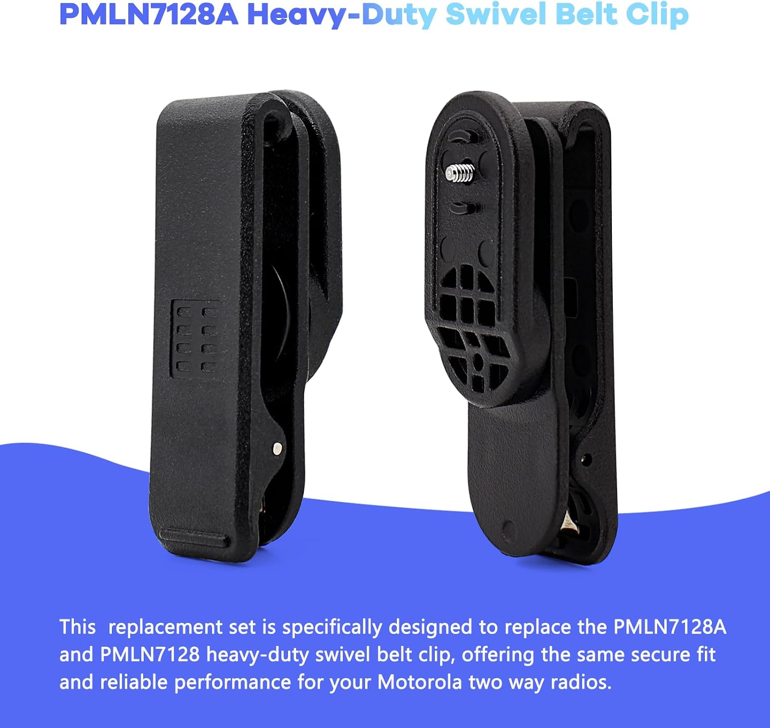 PMLN7128A Heavy-Duty Swivel Belt Clip Replacement for Motorola SL300 SL500 SL1600 SL2600 SL3500e SL1M SL2M Two Way Radios, Compatible with PMLN7128 & PMLN7190 Series Holster