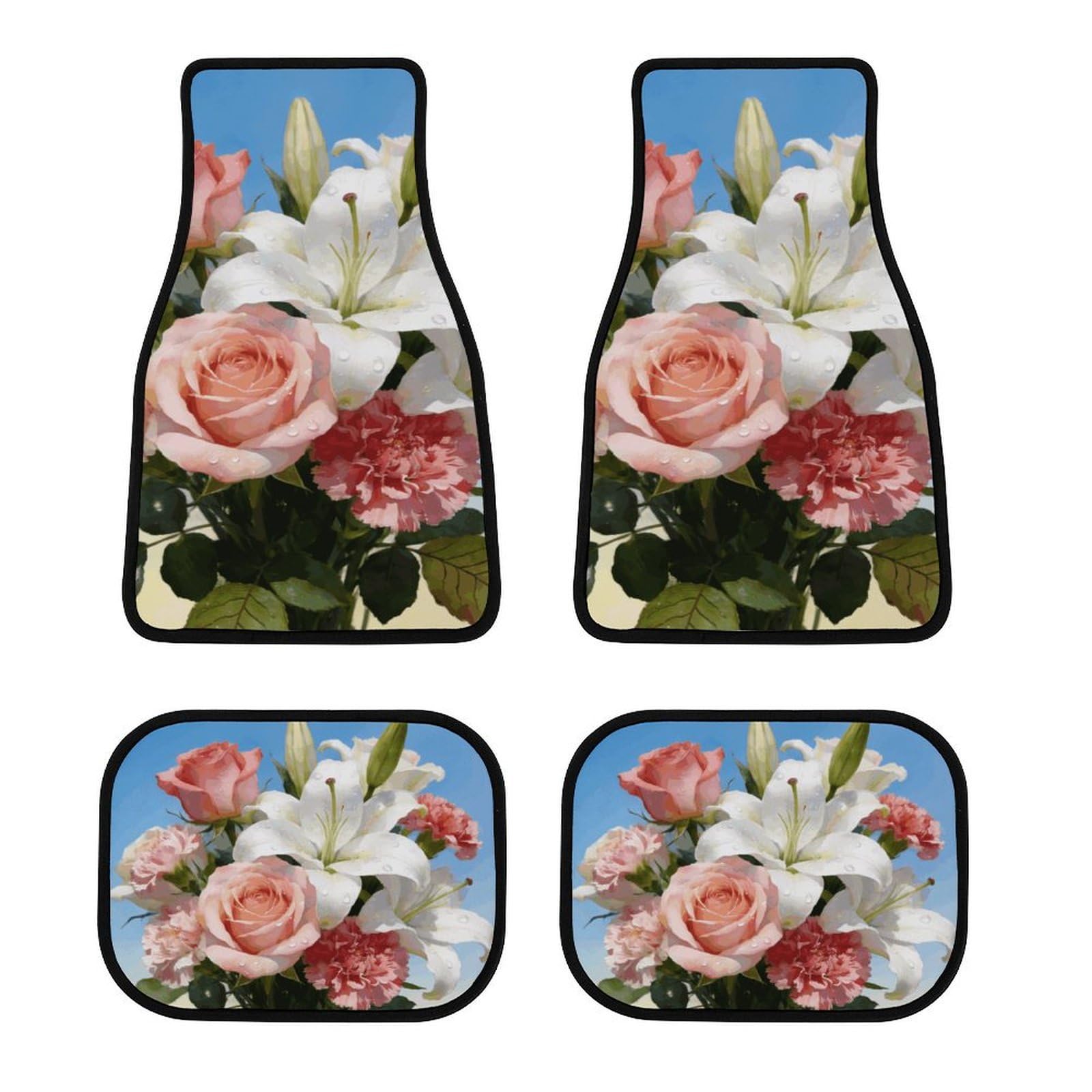 Set di 4 tappetini per auto, resistenti, antiscivolo, facili da pulire, adatti per la maggior parte delle auto, per tutte le stagioni, universali, adatti per SUV, berline e camion