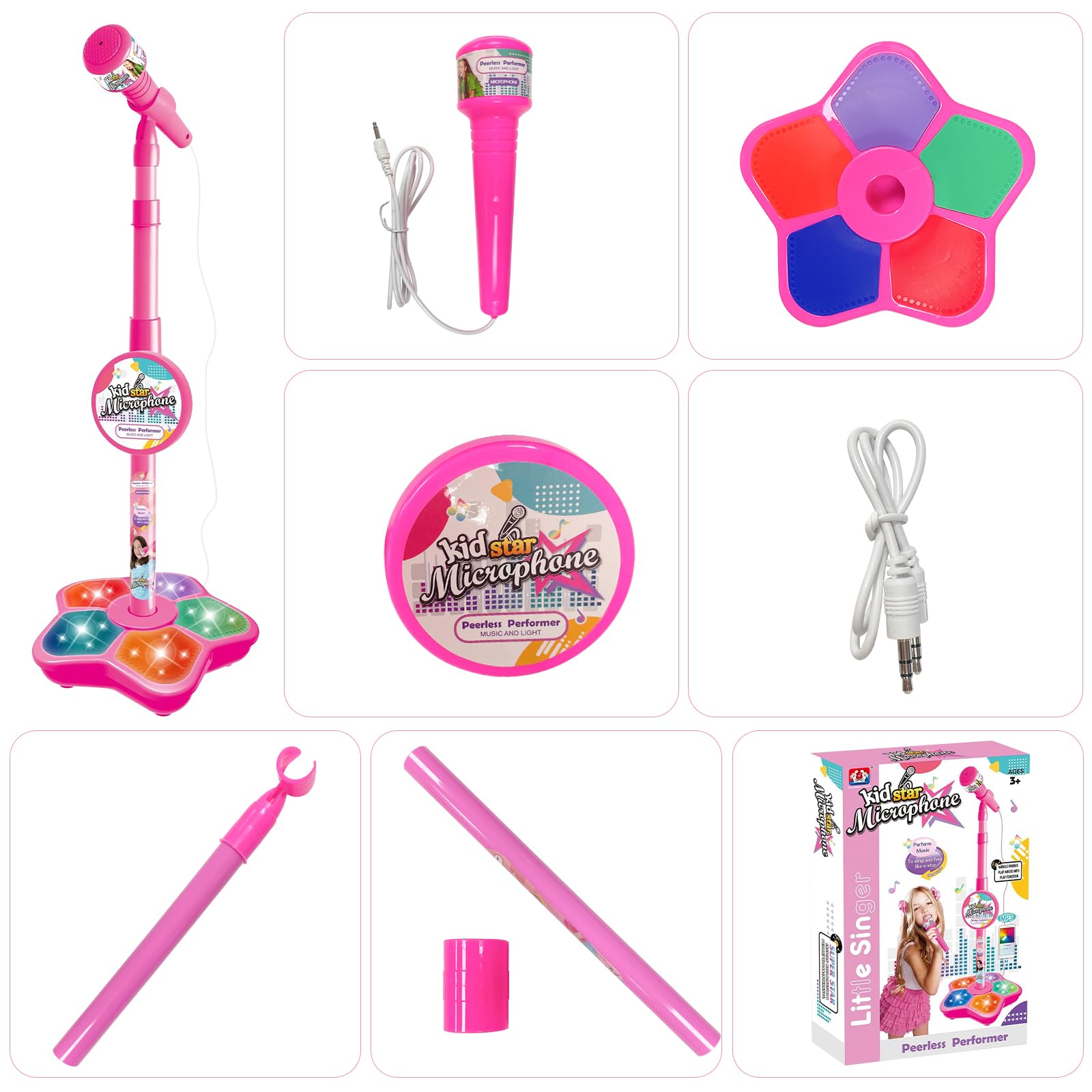 Microfono per bambino PQKL-party karaoke macchina da pavimento, regalo per ragazze