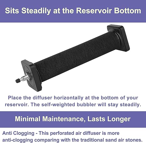 Miniatura 4 de AquaMiracle Paquete de 1 piedras de aire de acuario de 8 x 1.52 pulgadas, nuevo innovador difusor de aire de goma para tanque de peces grande,