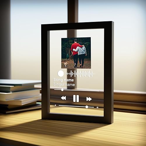 Miniatura 2 de WONDERDECOR - Placa de música de vidrio personalizada para Spotify, cubierta de álbum de canción personalizada con foto, regalo perfecto para
