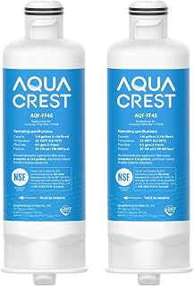 AQUA CREST DA97-17376B Replacement for Samsung DA97-08006C, HAF-QIN/EXP, RS27T5200SR, RF28T5001SR, RF24R7201SR, RF28R6201SR, AQF-FF45, Refrigerator Water Filter (Pack of 2)
