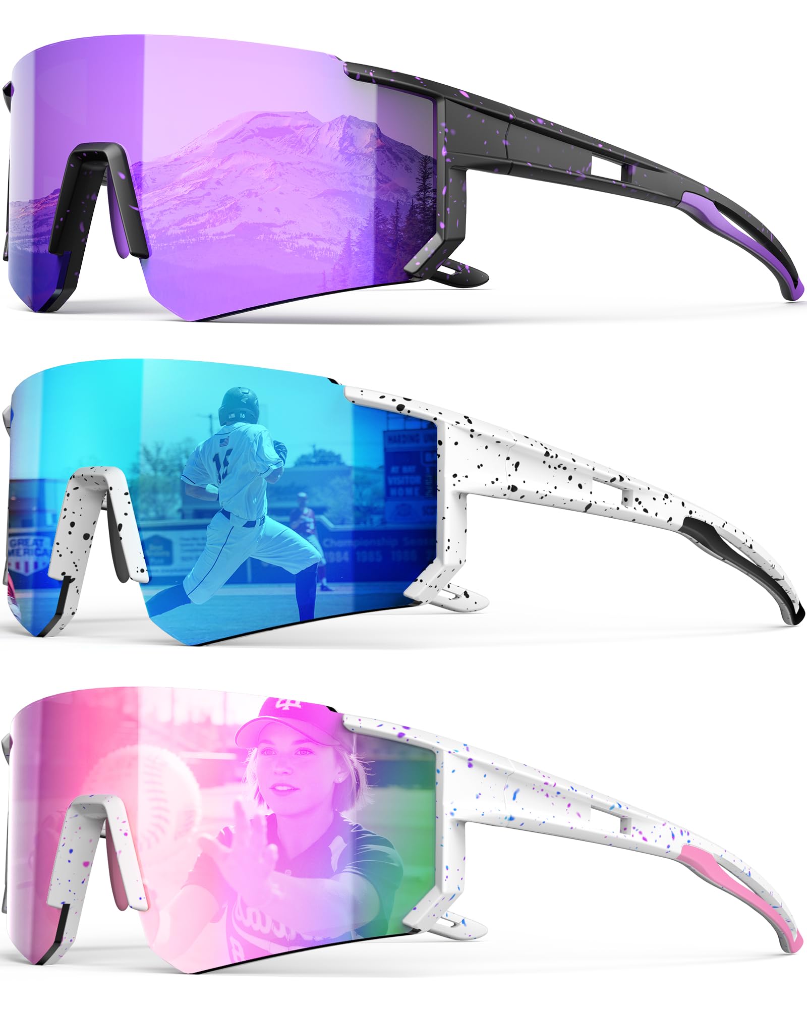 OUKEMAX Polarized Sunglasses-for-Men Sport-Sunglasses Cycling-Sunglasses: Sport Sunglasses for Running Fishing UV Protection